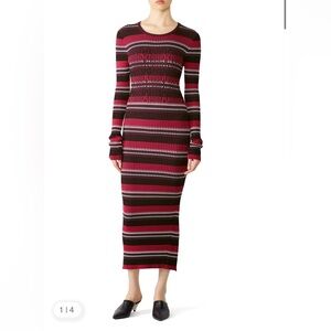 Opening Ceremony Multicolor Striped Long Sleeve Dress